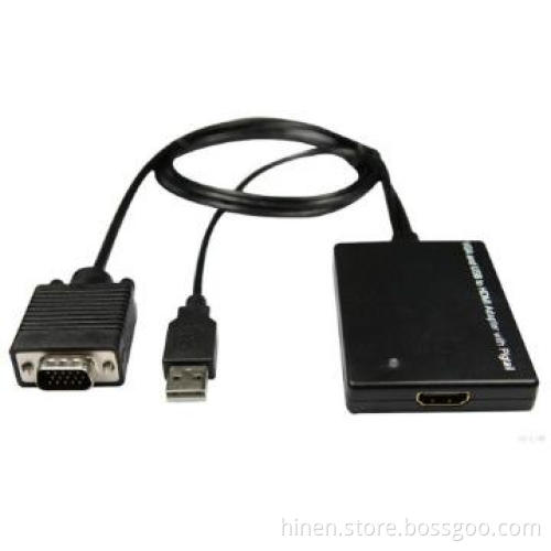 VGA and USB to HDMI Adapter with Pigtail VGA Cable USB Cable